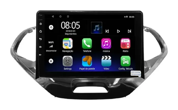 Central Multimídia Ford KA 17-22 Tela 9´ Argo Nova na caixa GPS Octacore 4K