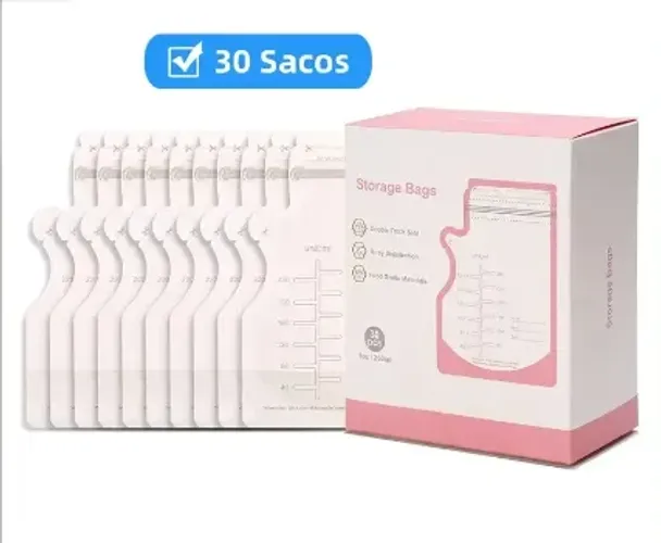 Kit 30 Sacos Para Armazenar Leite Materno 250ml