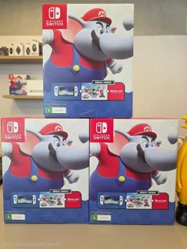 Nintendo Switch OLED + Jogo + 3 Messes de assinatura Grátis