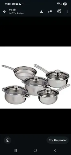 Conjunto de panela inox stainless steel