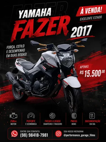 YAMAHA FAZER 250 ? ANO 2017?