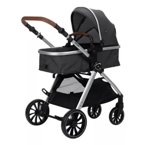 TÍTULO: Carrinho de Bebê Infanti Grafite (Moisés + Bebê Conforto + Base)