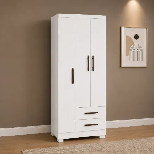 Guarda Roupa Isis Na Cor Branco.