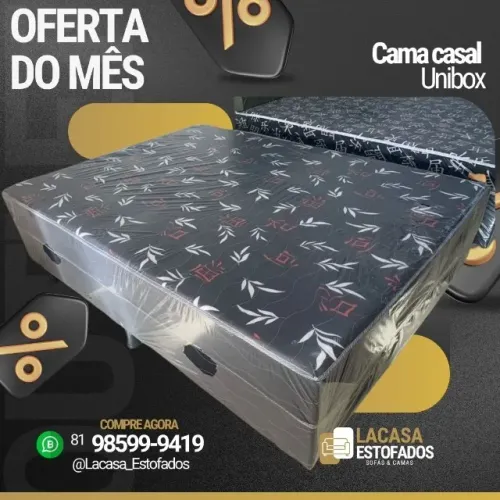 Cama Box casal, Aceitamos cartões em até 12x c/ juros.