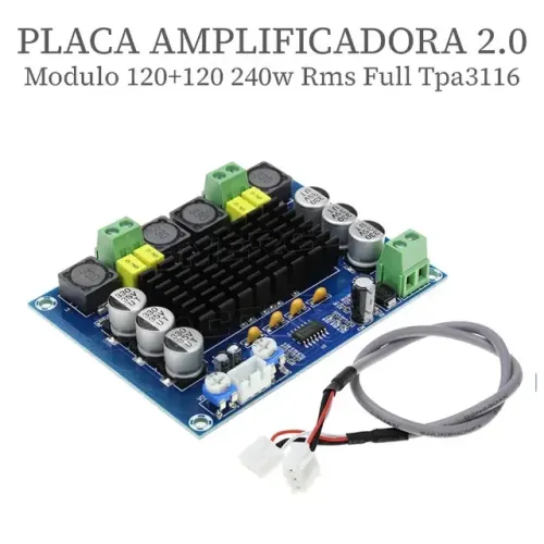 Placa Amplificadora De Potência De Áudio Digital De Alta Potência Estéreo 2x120W tpa3116d2