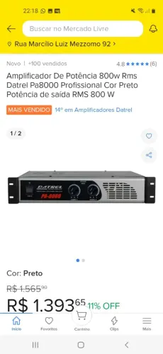 Vendo ou troco 2 cxs passivas 12 250w da crunner com uma potência pa 8.000 800w 