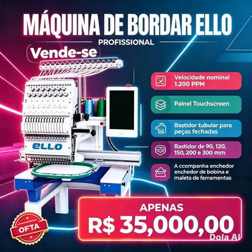 Vende-se máquina de bordar Ello