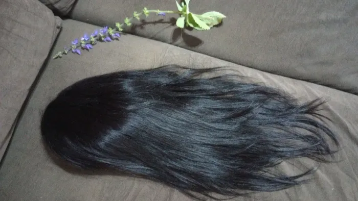 Peruca wig, Premium cabelo humano, 55cm. Repartição livre. 