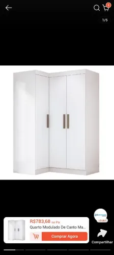 Guarda roupa de canto branco