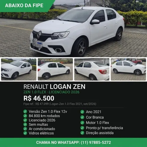 Renault Logan Zen Flex 1.0 12V 4P Mec. 2021