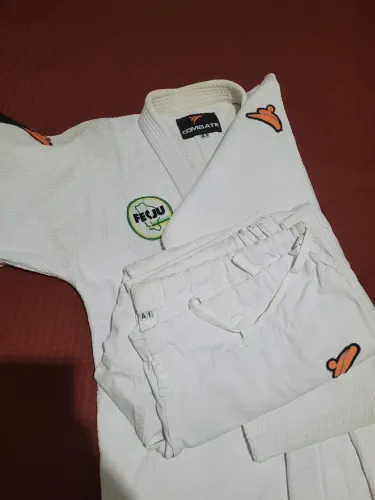 Kimono Judô Trançado Série Prata Branco