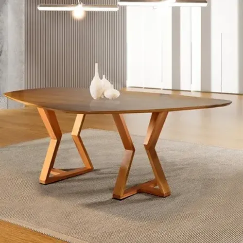 Mesa de Jantar Canadá Orgânica c 8 Cadeiras Madri - Forte Atacadista - ENTREGA EM 24H