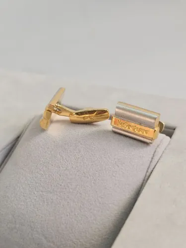 Abotoaduras YSL Yves Saint Laurent Originais Banho Ouro 