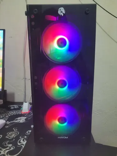 GABINETE Gamer Com 4 Fans Rgb Led Vidro Temperado Frontal E Lateral