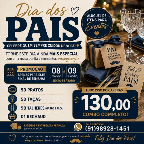 PROMOÇÃO ALUGUEL LOUÇAS