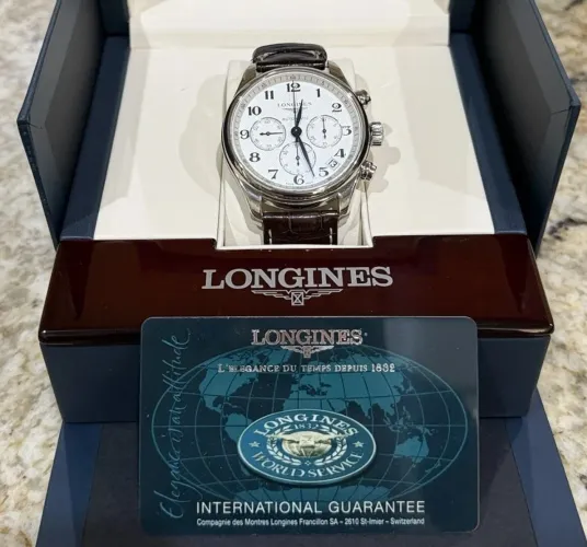 Longines Master Collection Chronograph L2.759.4.78.3 Completo Novíssimo