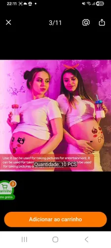 Adesivos ensaio fotográfico mamãe gestantes 10 unidades