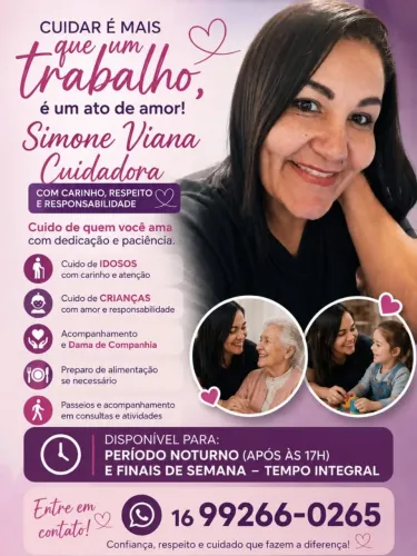 Ofereço me como cuidadora. 