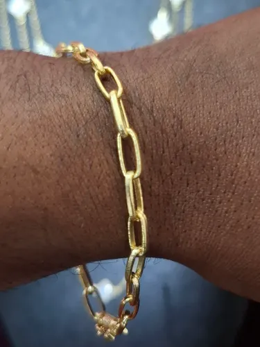 Corrente Meia Cana Banhada a Ouro18k Verniz de Proteção