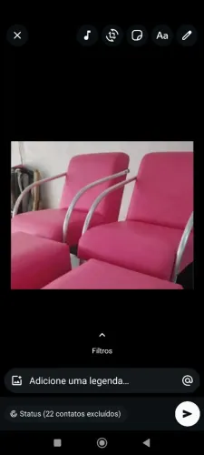 Duas poltronas rosa novas 