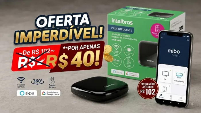 Controle Universal Inteligente Infravermelho MCR 1001 Intelbras App Mibo Smart