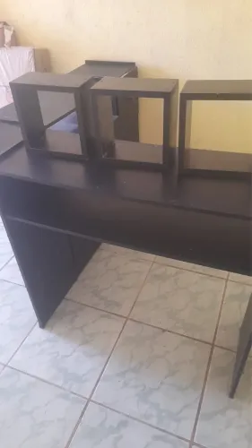 Mesa de Manicure em L com Armário e Gavetas - MDF | Profissional | Ótimo Estado