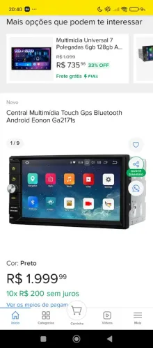 Multimídia 2din Android 