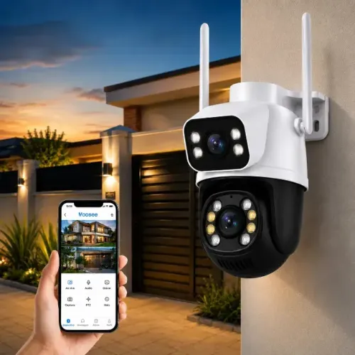 Câmera de Segurança IP Full HD 6MP Wi-Fi com Lente Dupla e Visão Noturna
