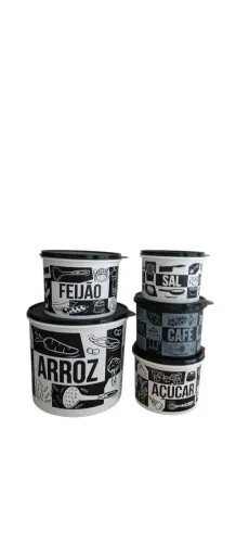 Kit 5peças popbox tupperware com arroz 5k