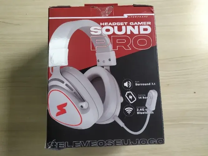 Headset Gamer SuperFrame Sound Pro, Surround 7.1, Wireless, Bluetooth, Drivers 50mm, RGB