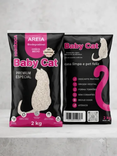 REIA HIGIÊNICA BABY CAT ? 100% VEGETAL, FEITA COM A FÉCULA MAIS PURA DE MANDIOCA
