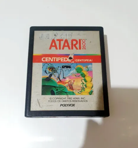 CENTIPEDE CENTOPEIA ATARI 2600 CARTUCHO 100% ORIGINAL POLIVOX SILVER LABEL RARIDADE 