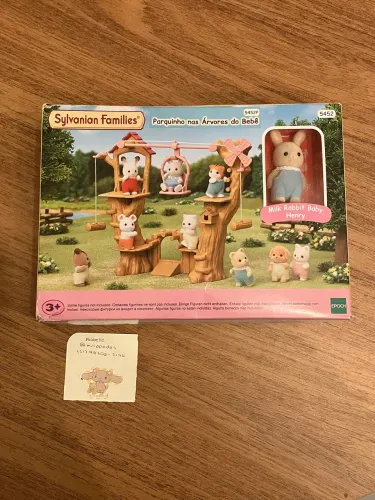 sylvanian families, set parquinho nas árvores do bebê (com a caixa).