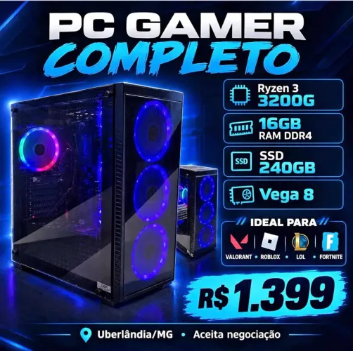 PC GAMER COMPLETO | RYZEN 3 + 16GB+SSD | VEGA 8