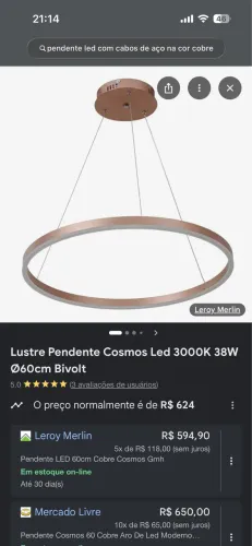 Pendente Cosmos LED 3000K - 60 cm