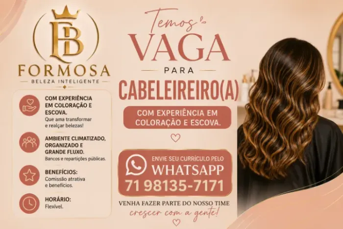 Vaga CABELEIREIRO(A) no CAB - Paralela