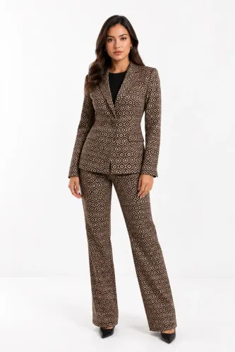 Conjunto Feminino Blazer + Calça Estampado