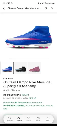 Chuteira Nike Mercurial / Air Zoom ... Superfly 10 Academy. ORIGINAL