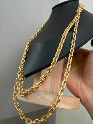 Corrente Palmeira e Cartier de ouro 52.00g 18k procedência garantia eterna