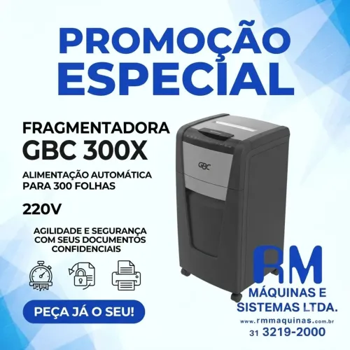Fragmentadora automática 300 folhas