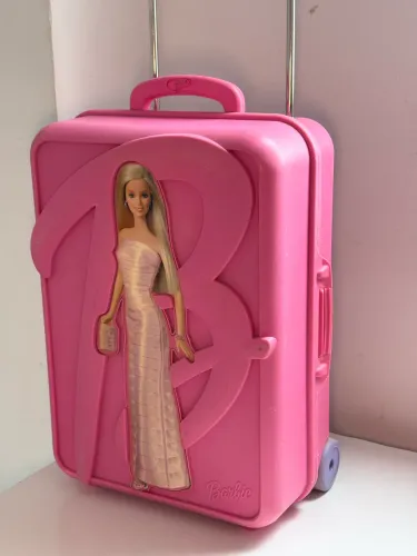 Maleta Barbie Vintage Original 2002 Com Rodinhas Importada EUA Y2K Rara