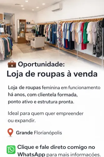Loja de roupas à venda | 21 anos | Negócio consolidado