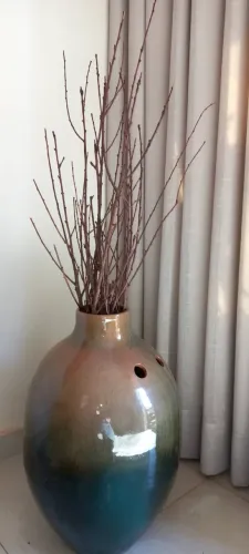 Vaso grande de cerâmica esmaltada 60cm de altura