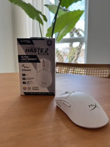 Mouse Gamer HyperX Pulsefire Haste 2, RGB, 26000DPI, 6 Botões, Wireless, Branco - 6N0A9AA