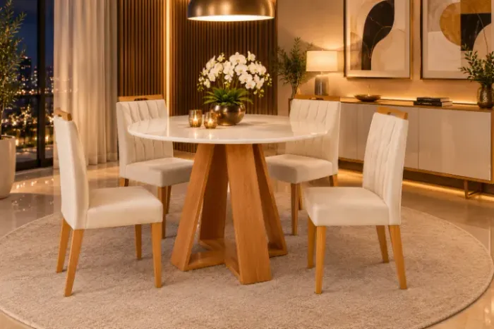 Conjunto de Mesa com 4 Cadeiras Celeste (NOVO A PRONTA ENTREGA)