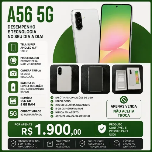 Celular Samsung A56, 256 Gb, 8Gb = Só Venda