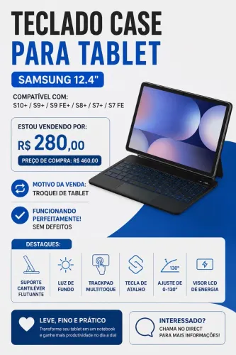 Capa teclado pra tablete Samsung