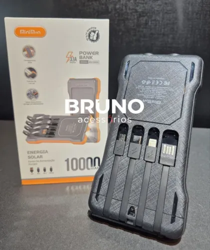 Power Bank 10.000mAh com Cabos Integrados