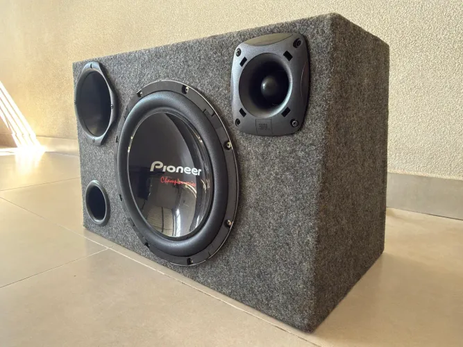Caixa de Som - Trio Pioneer Cara preta + Potência 