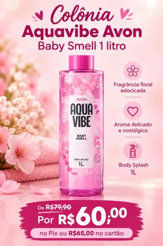 Colônia aquavibe avon 1 litro baby smell